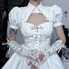 GMXIA Summer Polo Collar Puffy Sleeve Smock Top Corn-eye Webbing Slim-fit Halter Dress for Women
