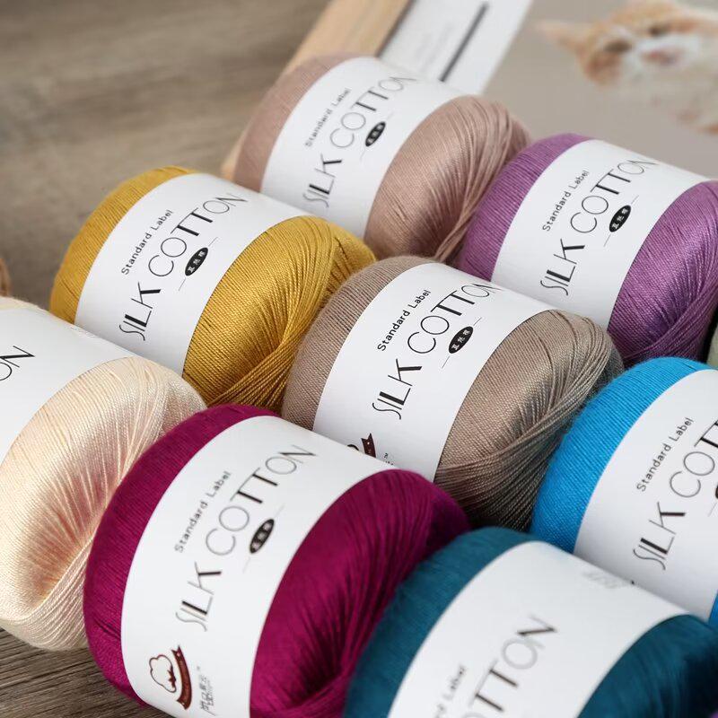 No. 6 Hand-Knitted Doll Yarn: Silk, Cotton & Linen Blend for DIY Crochet & Clothing