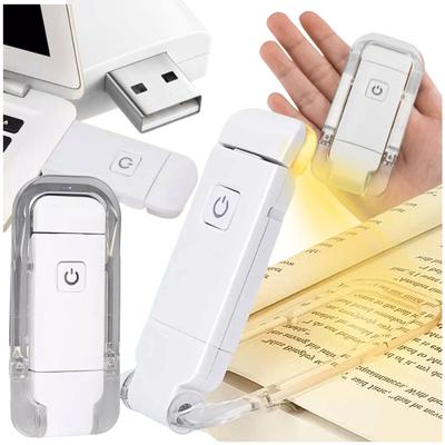 LEDowa lampka do czytania książek z klipsem na noc w łóżku zakładka 3 tryby USB