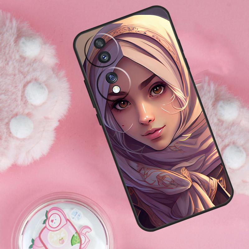 Muslim Arabic Hijab Girl Case For Honor 200 Pro 50 70 90 Lite X9b X9a X8b X8a X8 X9 X9c Honor Magic 7 6 5 Lite Cover
