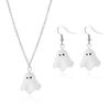 Cute Halloween Ghost Drop Earrings for Women Girls Asymmetric Metal Little Devil Earring Zircon Festival Party Accessories Gift