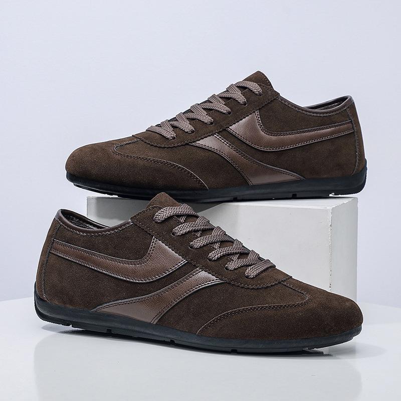 Men's Casual Shoes Fashionable Retro Breathable Flat-bottomed Single Shoes Sports Lace-up Men's Shoes Doudou Shoes