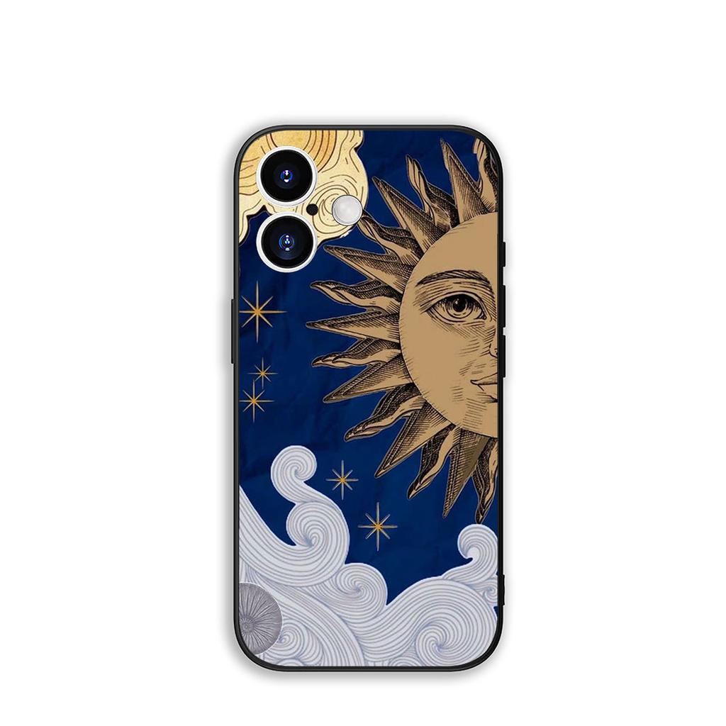 For OPPO A54 A40 A60 A80 A18 A16 A17 A38 A78 A79 A57 A55 A96 A15 A12 Phone Cover Case Funny Sun Moon Face Casing