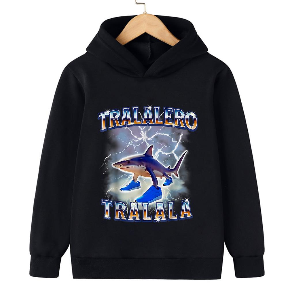 Italian Brainrot Character 2d Children's Hooded Sweatshirt Autumn and Winter Warm Boys and Girls Warm Sweatshirt Fun Ashionable