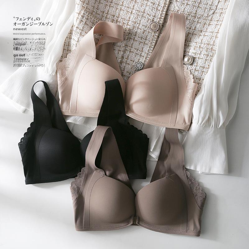 Japanese Light Cotton Seamless Front Buckle Bra - Thin, No Steel Ring, for Small Busts