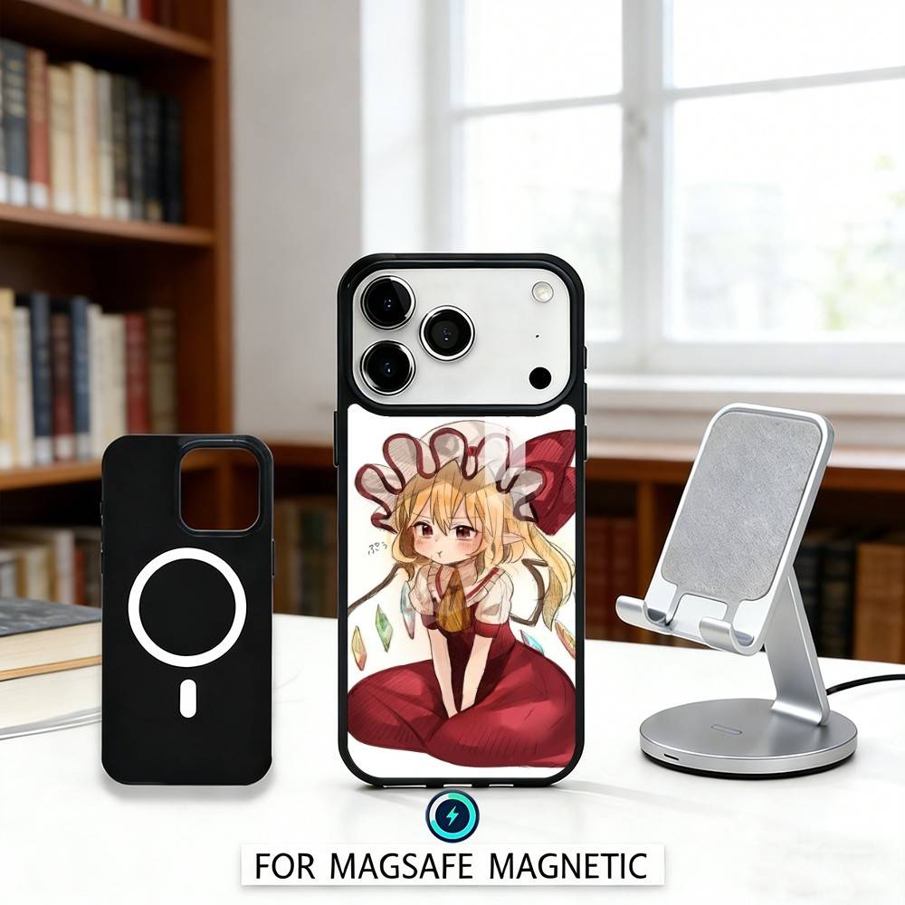 

Cute TouHou Project Flandre Phone Case Magnetic For iPhone17 16 15 14 13 12 Pro Max For Magsafe Wireless Charging Cover iPhone12PRO