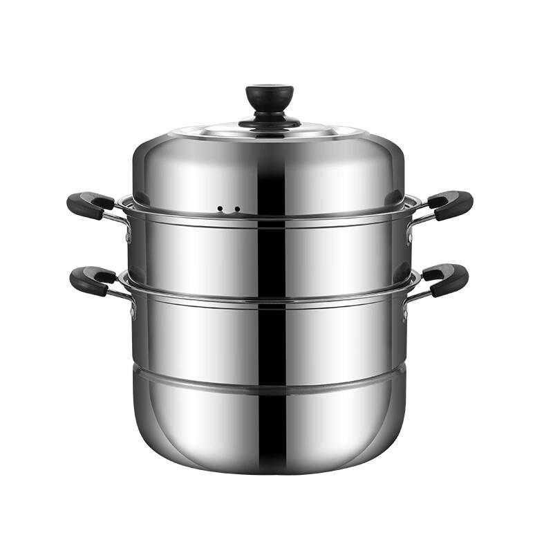 HUIHUADU 28cm doppelstöckiger Dampfgarer aus Edelstahl