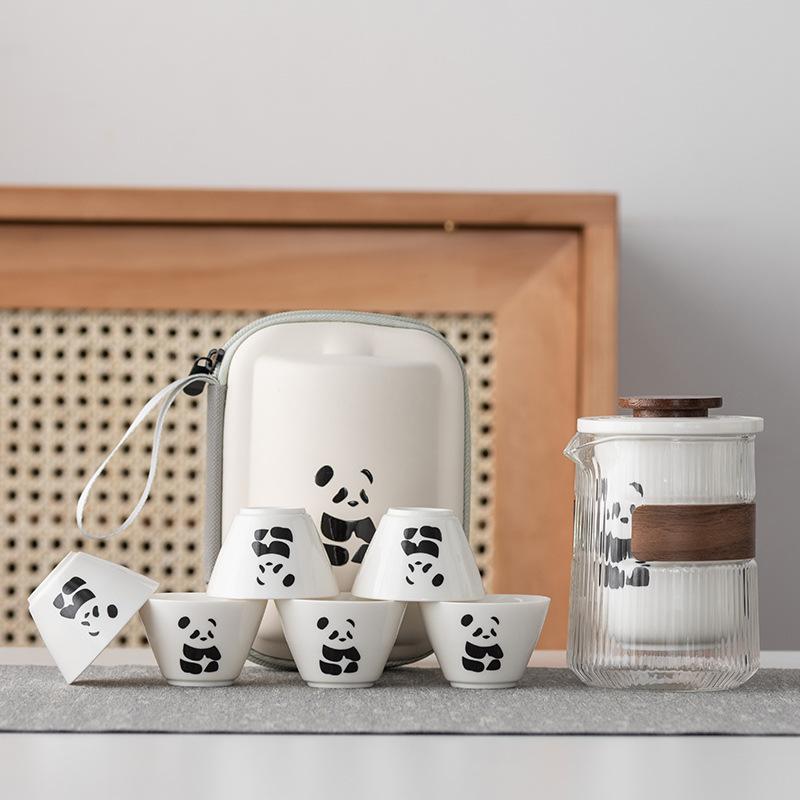 Panda Kung Fu Tea Set Teacup Set Portable Travel Tea Set Tea Pot Kuaike Tea Cup High-end Business Gifts