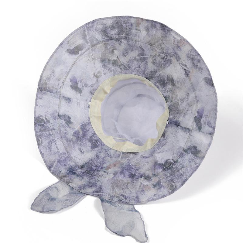 Sunscreen Hat Women's Summer Eaves UV Protection Bow Sun Hat Outdoor Travel Sun Hat