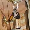Stainless Steel Lucky Cat Keychain with Detachable S-shape Hooks Heavy Duty Outdoor Camping Portable Car Key Holder Metal Hanging Buckle Carabiner