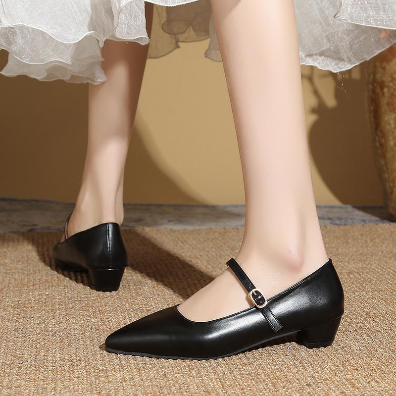Fashion Ladies Pumps Square Heels Pointed Toe with Medium Women's Shoes On Promotion Casual Non Slip Young Vacation Shoe Wholesale