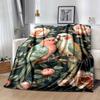 1pc Bird Printing Lightweight Flannel Blanket, Comfortable and Warm Blanket, for Camping Sofa Bed and Couch Office, Gift