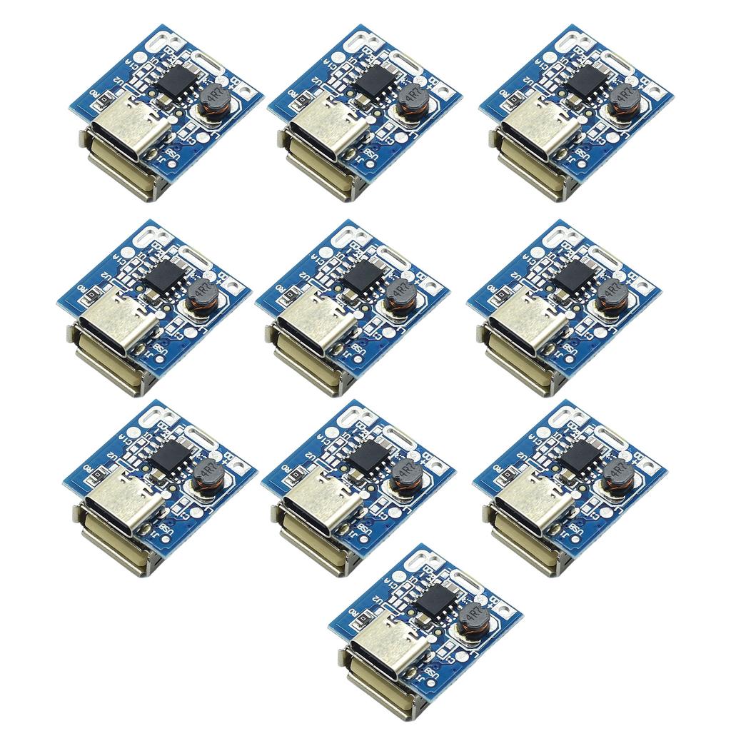 Pack of 10pcs 5V Step Up Board for Lithium Battery Charging Protections with Built-in Intelligent Temperature Control