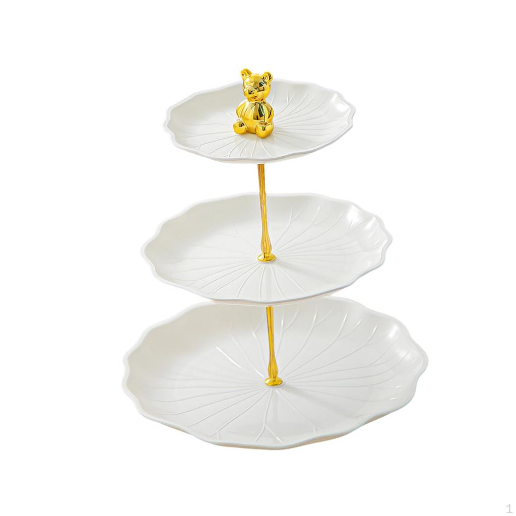 Dessert Cupcake Display Stand 3 Tier Table Centerpiece Pastry Serving Tray with Metal Rod for Tea