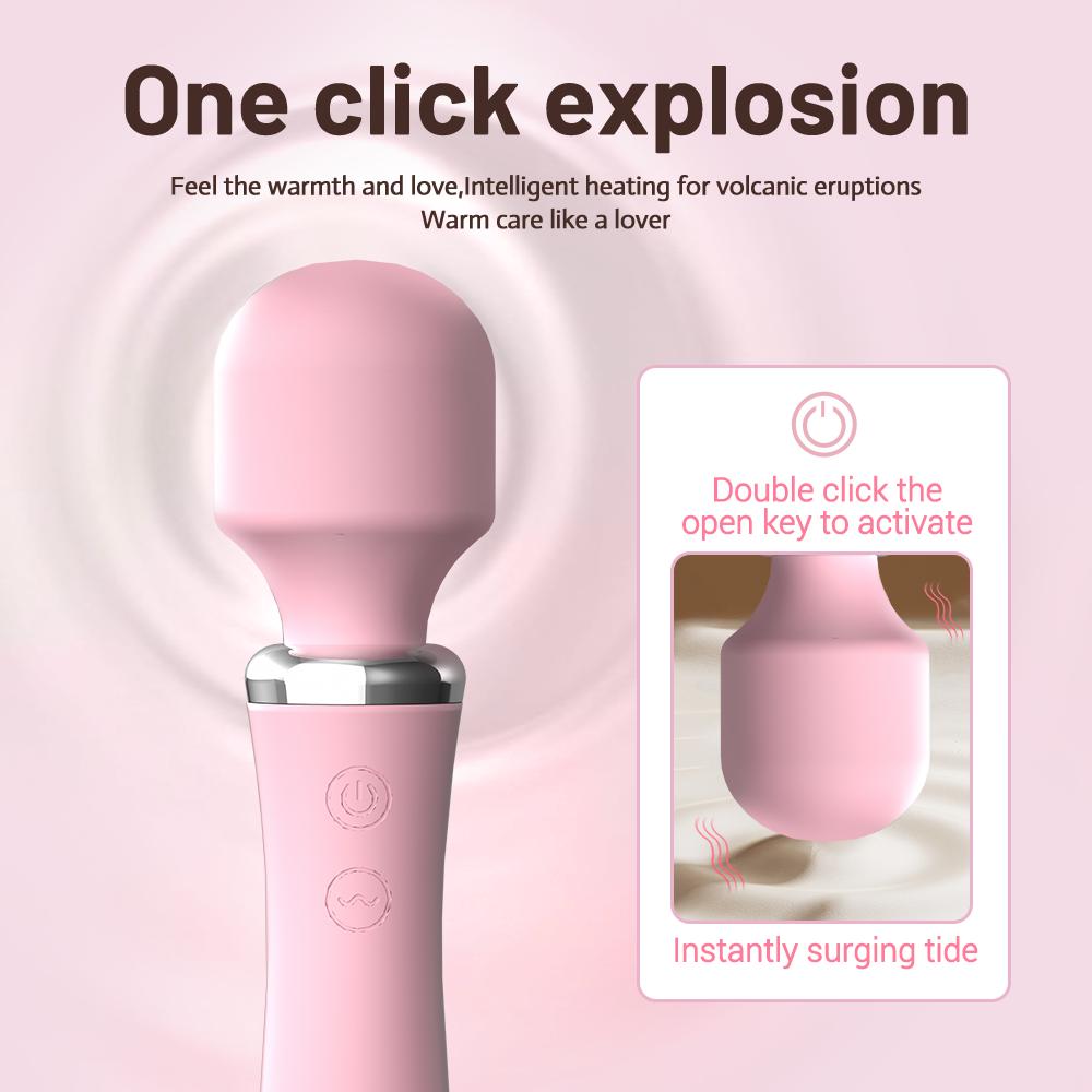 2 In 1 Heating Vibrator With 10 Frequency Vibrating AV Massage Stick for Women G Spot Clitoris Stimulator Sex Toys for Women