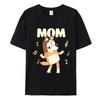Mama und Papa Damen Herren T-Shirt Neu Süßes Oberteil Sommer Familien Set Animation Schwarzweiß T-Shirt Familienkleidung Geschenk