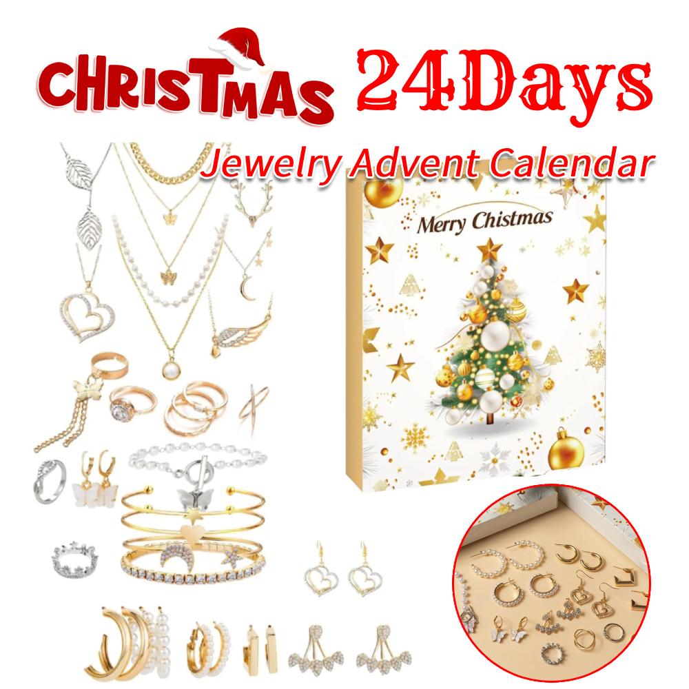 Jewelry Christmas Countdown Calendar Bracelet Necklace Ring Earrings Christmas Advent Calendar Xmas Countdown Calendar for Women