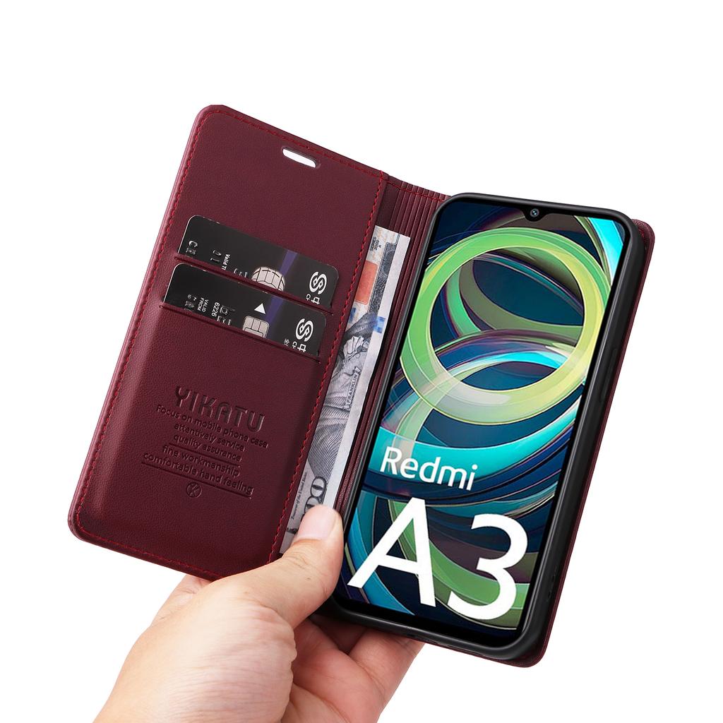 YIKATU YK-001 For Xiaomi Redmi A3 4G/Poco C61 4G Case Hidden Magnetic Adsorption Leather Phone Cover