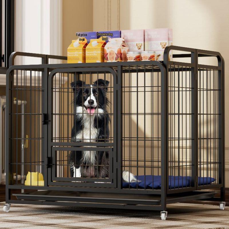 Indoor Dog Cage with Toilet for Large and Small Breeds - Suitable for Labrador and Golden Retriever, Includes Dog Bed