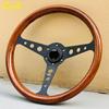Volante JDM Universale 14 pollici 358mm INDY Stile Legno Volante Sportivo Classico Vintage