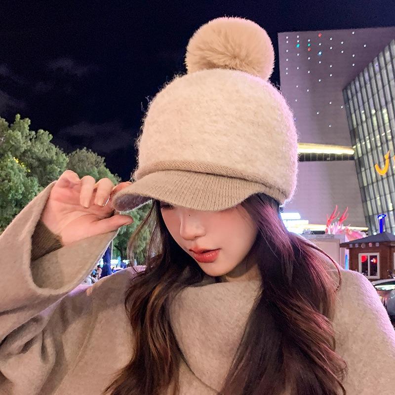 Women S Winter Warm Fleece Lined Baseball Cap For Big Head Korean Style Casual Hat