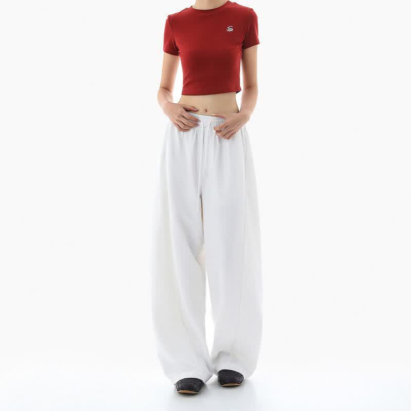 ICH MODE Women's Summer Cooling Wide-Leg Drawstring Pants