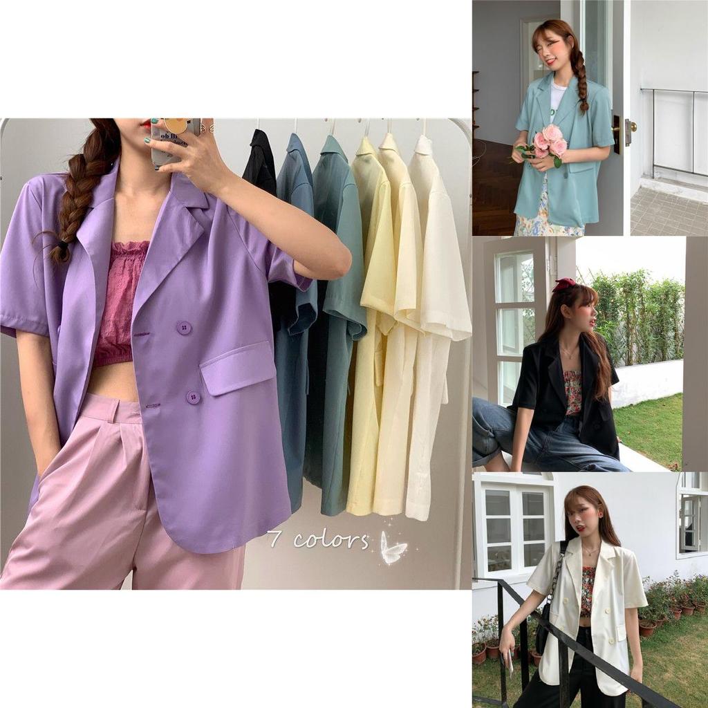 Chic Girl Korean High-quality Short-sleeve Suit Jacket Soft And Exquisite Fabric