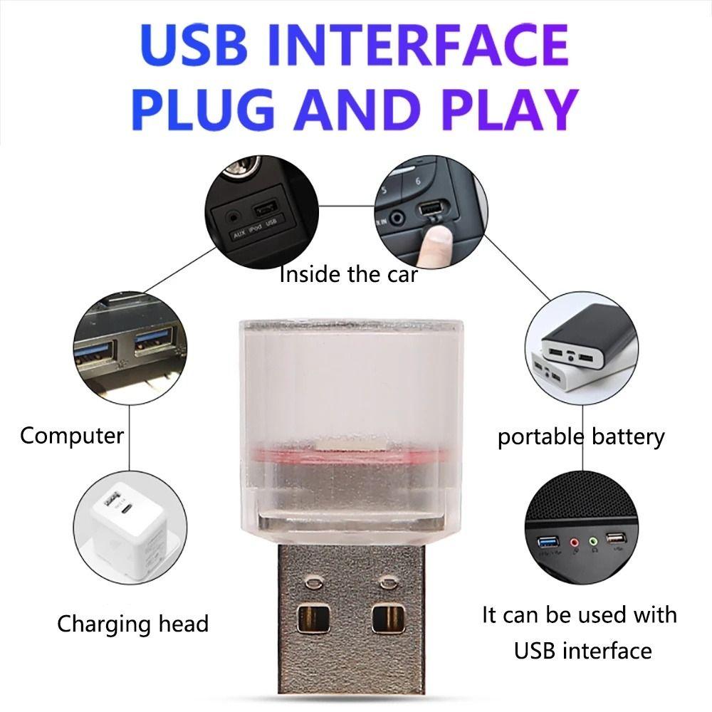 Flash LED Mini PC Light Plug Decorative Light LED Ambient Light Atmosphere Lamps Car Ambient Light