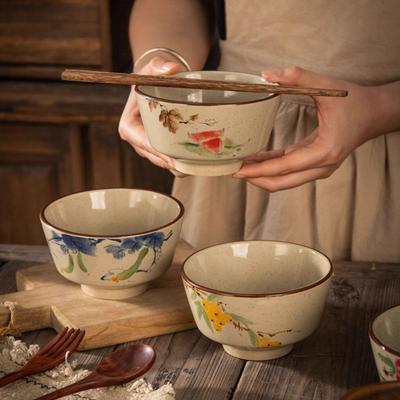 Chinese Rice Bowl Household Bowl Retro High Value Noodle Bowl Dessert Bowl Rice Bowl Soup Bowl Ceramic Tableware