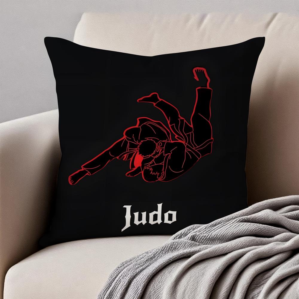 Sports JJuDdo Martial Arts Cushion Cover Pillowcase Antidustmite Invisible Zipper Short Plush Sofa Cushion
