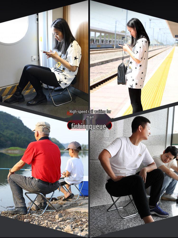 Compact Folding Outdoor Stool for Fishing, Travel, and Queuing