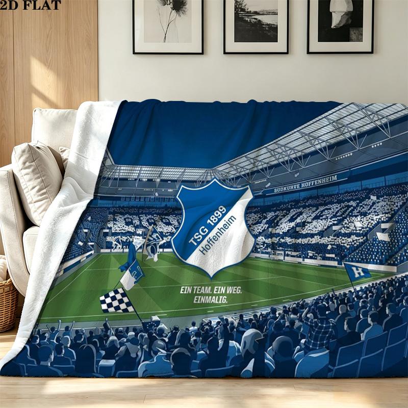 TSG Hoffenheim Print Flannel Blanket High Quality Warm Comfortable Cover for All Seasons Perfect for Gifts Home Decor