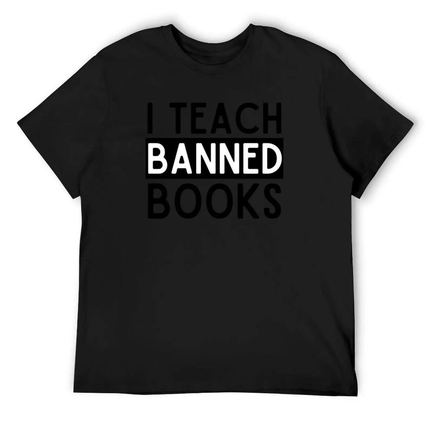 Забавный учитель, я преподаю Неделю запрещенных книг, книга мужская футболка 50-х годов футболки персонализированная одежда мужская одежда S