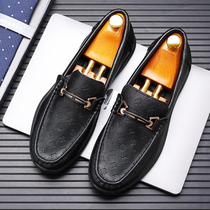 Letní nové měkké kožené boty Doudou business casual pánské kožené boty jeden pedál pánské boty Douyin exploze Wenzhou