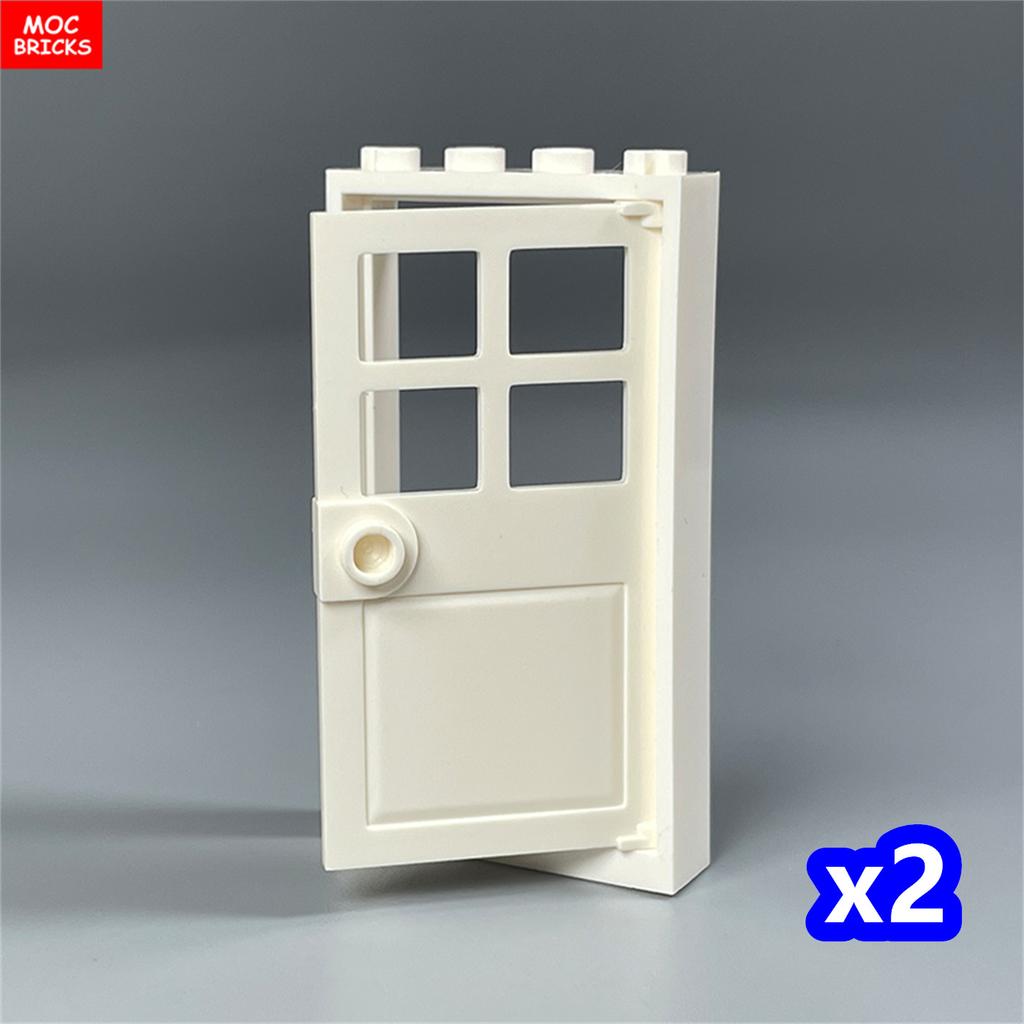 MOC Bricks Door 1x4x6 Window Fence Gate DIY Garden House Architecture Accessories Building Blocks Children's Toys