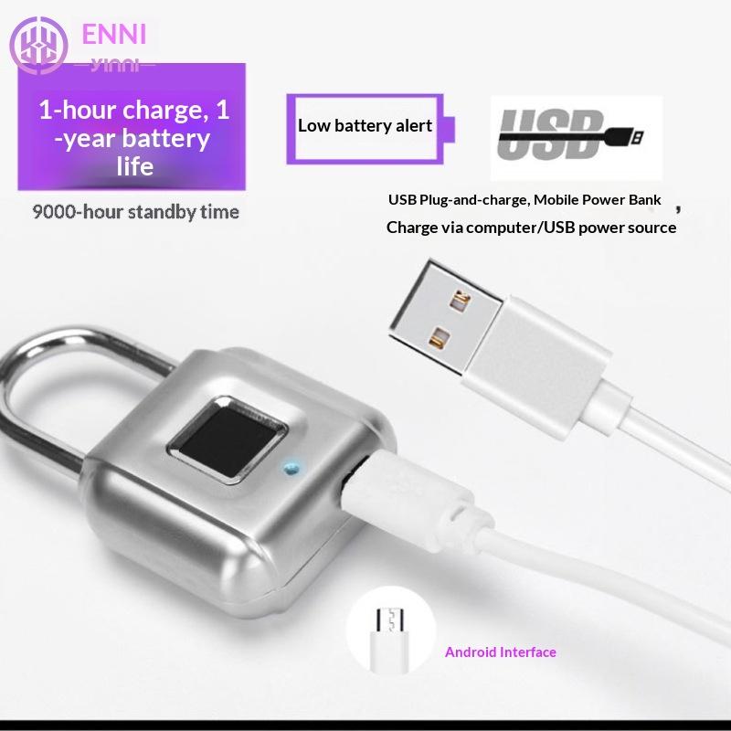 Mini Biometric Fingerprint Lock Portable Keyless Padlock Waterproof for Handbag Suitcase Travel Luggage Smart Security Lock Box General чёрный