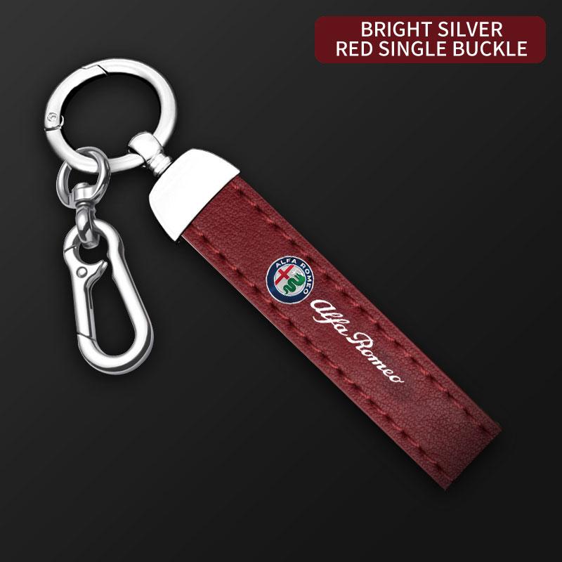 Klíčenka na klíče od auta Luxusní pravá kůže Jednobarevná přezka Kroužek na klíče Pro Alfa Romeo giulietta 159 mito giulia stelvio 147 Příslušenství