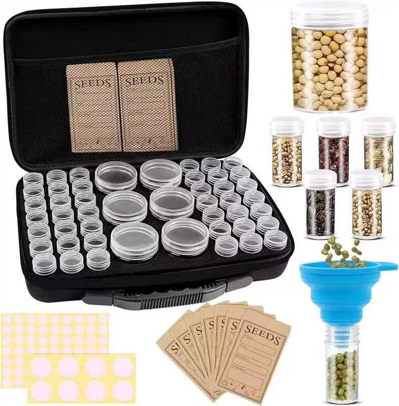Grain Seed Storage Bottle & Portable 48-Compartment Bag Box