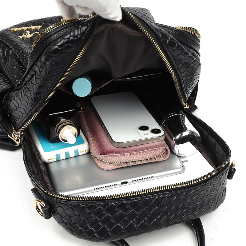 Backpack Women's Woven Lightweight Backpack Multi-functional Large Capacity Women's Travel Schoolbag