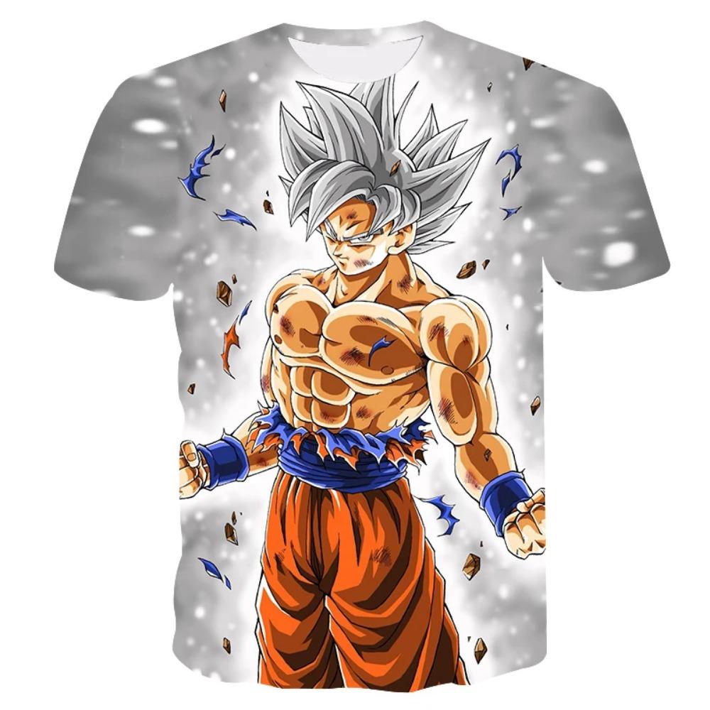 Children's Dragon Ball Series 3D Digital Printed Boys' Street Trendy Round Neck Short Sleeved T-shirt