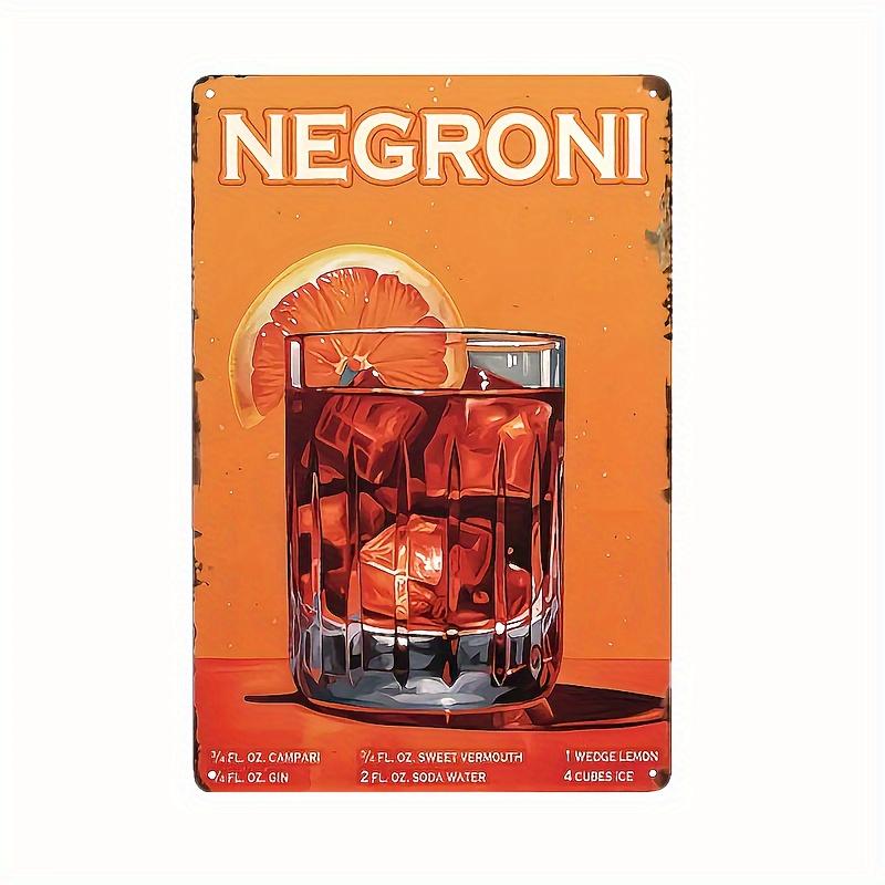 

Chic Negroni Wine Metal Wall Art Retro Iron Sign for HomeOffice Decor Perfect Bar Kitchen and Living Room Hous 20x30cm（7.8x11.8inch）