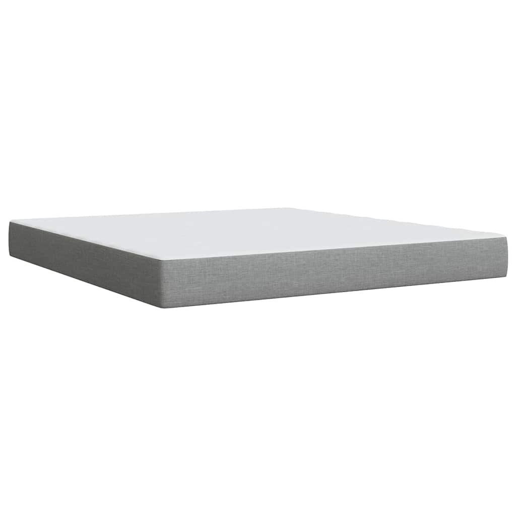 Box Spring Bed with Mattress Light Grey 180 x 200 cm Fabric