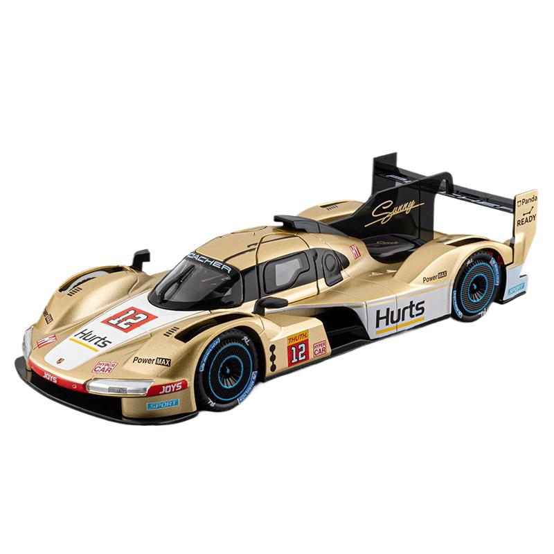 Simulation 1/22 Porsches 963 Racing Car Model Alloy Toy Vehicle Children Boy Gift with Sound Light Collection Mniature Voiture