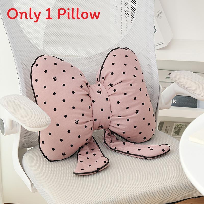 Modern Minimalist Dot Pattern Butterfly Bow Sofa Cushion With Pp Cotton Filling For Home Decor