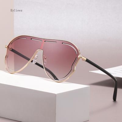 Vintage Oversized Sunglasses Men Women  New Unique One Piece Big Frame Fashion Shades Uv400 Trendy Pilot Sun Glasses