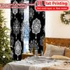 Modern Flat Printing Curtains Without Rod Christmas Trees Snowflakes Fashionable Curtainments During Valentine Set Of 2 Made Polyester