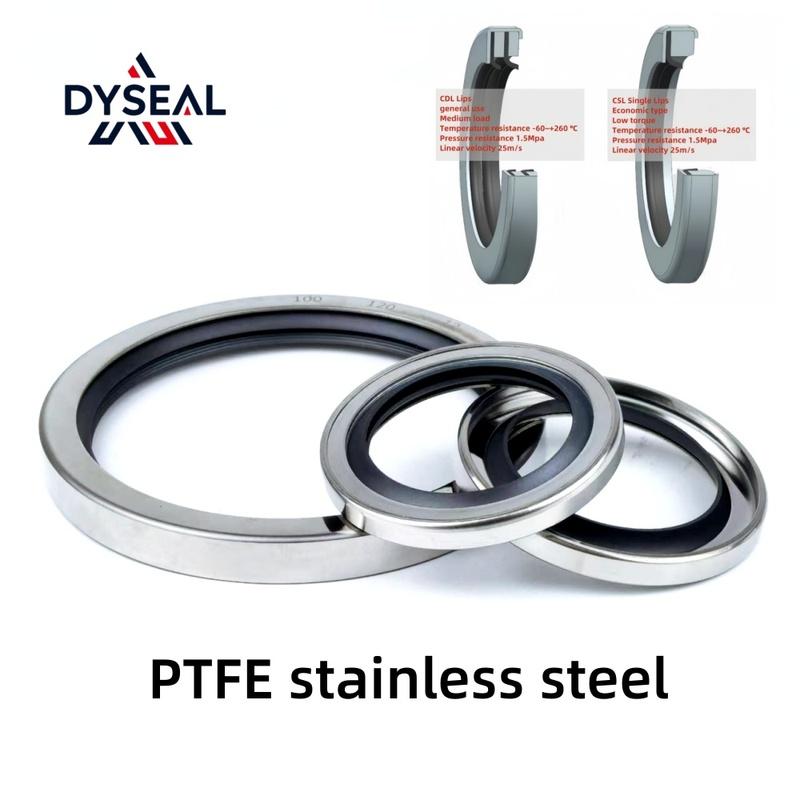 PTFE shaft oil seal OD:30*32*34*ID:42/45/47/48/50/52/55*7/8/10mm Air compressor accessory spiral rod O-ring