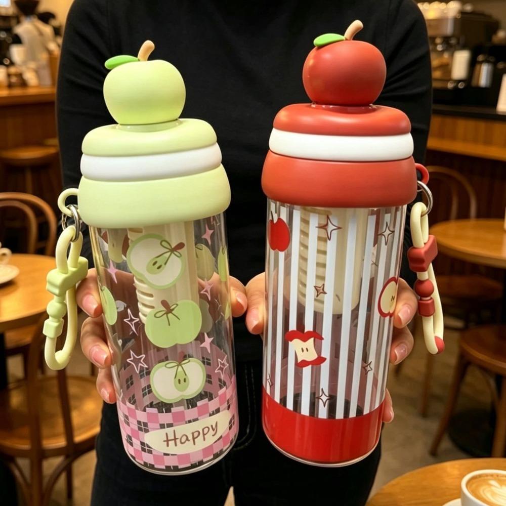 Leakproof Cartoon Plastic Straw Cup 750ml Portable Water Cup Student Water Bottle  Outdoor Travel