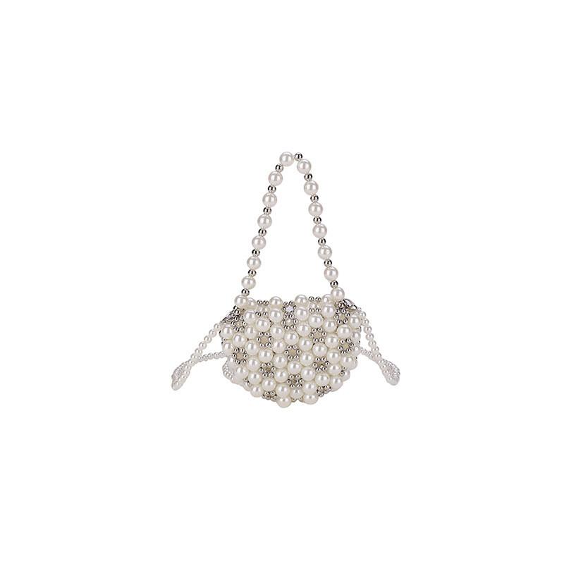 Stylish Unisex Kids Mini Crossbody Bag With Geometric Heart Pattern In Silver And Cream Colors Silver White