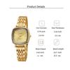 Fashion Light Luxury Square Dial Alloy Strap Roman Numerals Women's Quartz Watch Gemstone Bracelet Set of 2 for Holiday Gifts